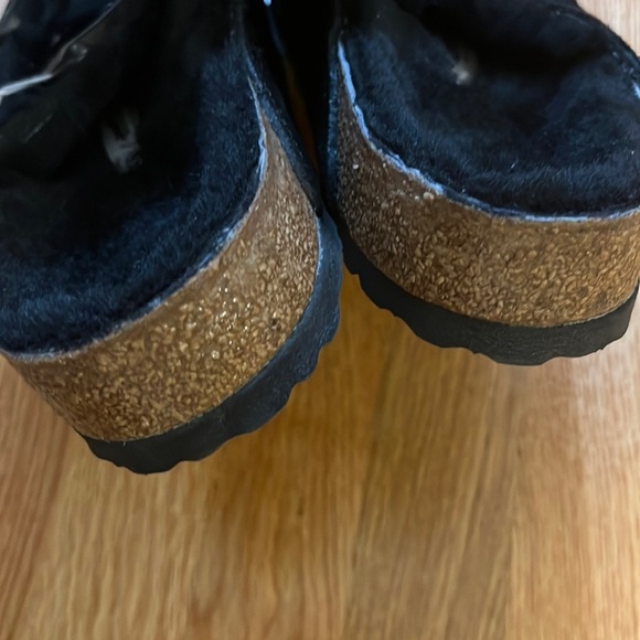 NWT Birkenstock Arizona Shearling Suede Leather Mountain View Black 11 - Picture 9 of 16
